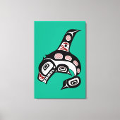 Native American Red Black Haida Art Killer Whale Canvas Afdruk (Voorkant)
