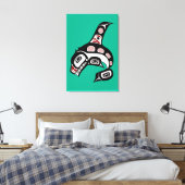 Native American Red Black Haida Art Killer Whale Canvas Afdruk (Insitu (Slaapkamer))