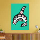 Native American Red Black Haida Art Killer Whale Canvas Afdruk (Insitu (Woonkamer))