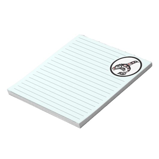 Native American Red Black Haida Art Killer Whale Notitieblok (Linkerzijde)