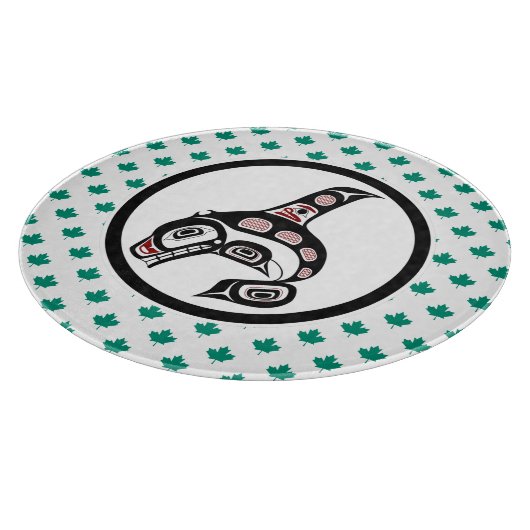 Native American Red Black Haida Art Killer Whale Snijplank (Hoek)