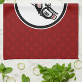 Native American Red Black Haida Art Killer Whale Theedoek (Gevouwen)