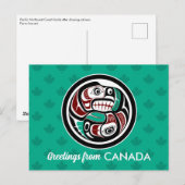 Native American Red Black Haida Art Otter Salmon Briefkaart (Voorkant / Achterkant)