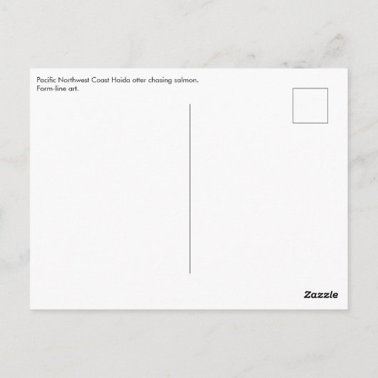 Native American Red Black Haida Art Otter Salmon Briefkaart (Achterkant)