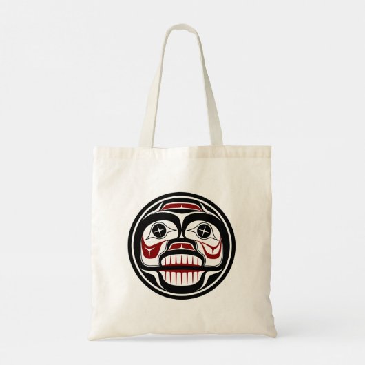 Native American Red Black Haida Art-sluipskull Tote Bag (Achterkant)