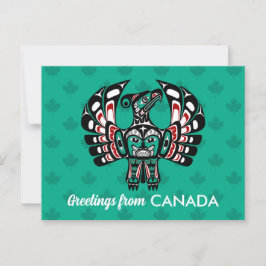 Native American Red Black Haida Art Thunderbird Briefkaart