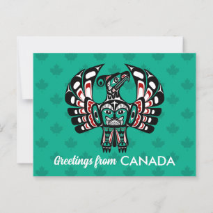 Native American Red Black Haida Art Thunderbird Briefkaart