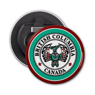 Native American Red Black Haida Art Thunderbird Button Flesopener