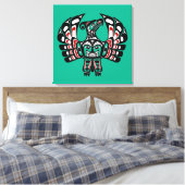 Native American Red Black Haida Art Thunderbird Canvas Afdruk (Insitu (Slaapkamer))