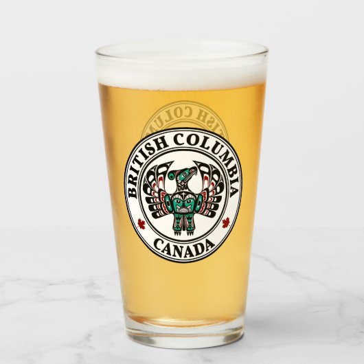 Native American Red Black Haida Art Thunderbird Glas (Voorkant gevuld)