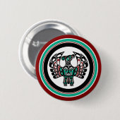Native American Red Black Haida Art Thunderbird Ronde Button 5,7 Cm (Voorkant /achterkant)