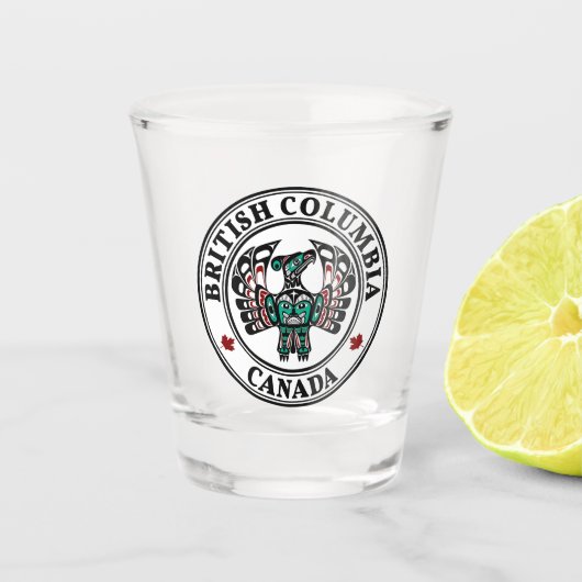 Native American Red Black Haida Art Thunderbird Shot Glas (Voorkant)