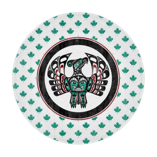 Native American Red Black Haida Art Thunderbird Snijplank (Voorkant)