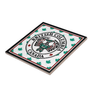 Native American Red Black Haida Art Thunderbird Tegeltje