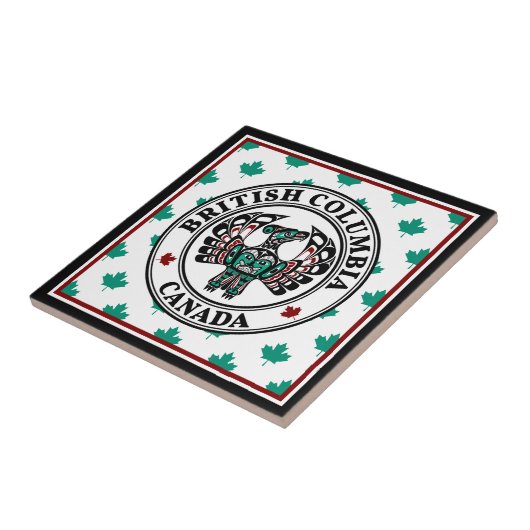 Native American Red Black Haida Art Thunderbird Tegeltje (Zijkant)