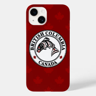 Native American Red Black Haida Art Vector Salmon Case-Mate iPhone 14 Hoesje