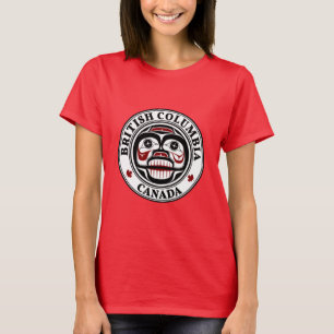 Native American Red Black Haida Huilende schedel T-shirt