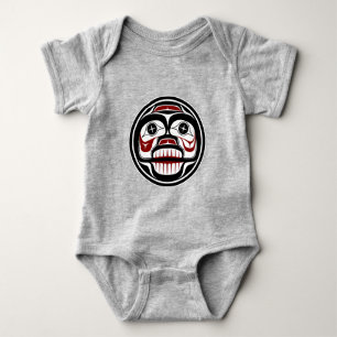 Native American Red Black Haida Weeping Skull Romper