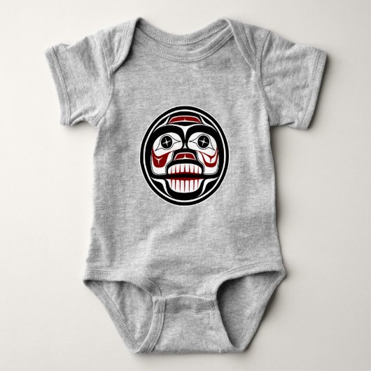 Native American Red Black Haida Weeping Skull Romper (Voorkant)