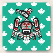 Native American Red Black Kaigani Thunderbird Beve Bier Onderzetter (Voorkant)