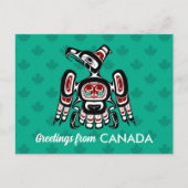 Native American Red Black Kaigani Thunderbird Briefkaart (Voorkant)