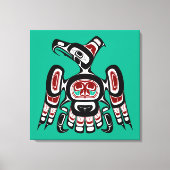 Native American Red Black Kaigani Thunderbird Canvas Afdruk (Voorkant)