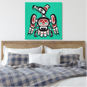 Native American Red Black Kaigani Thunderbird Canvas Afdruk (Insitu (Slaapkamer))