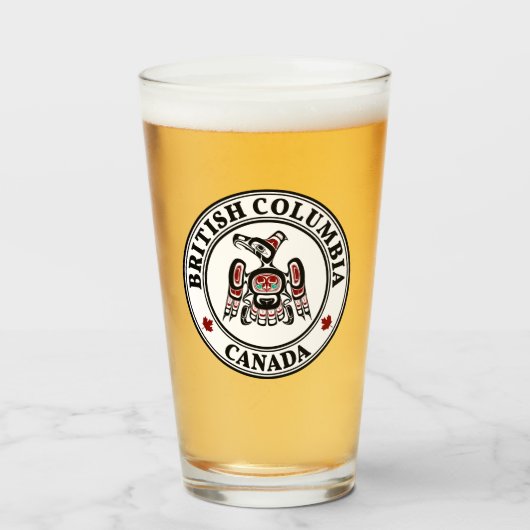 Native American Red Black Kaigani Thunderbird Glas (Voorkant gevuld)