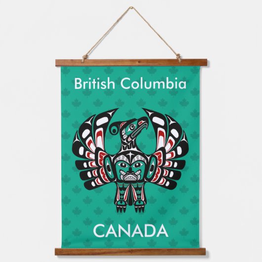 Native American Red Black Kaigani Thunderbird Hangend Wandkleed (Voorkant)