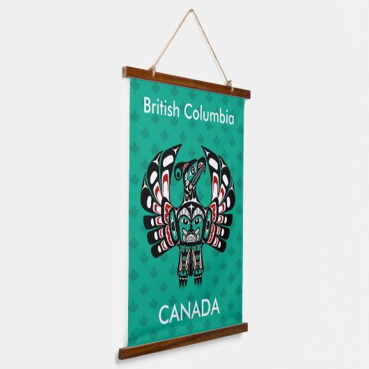 Native American Red Black Kaigani Thunderbird Hangend Wandkleed (Gebogen)