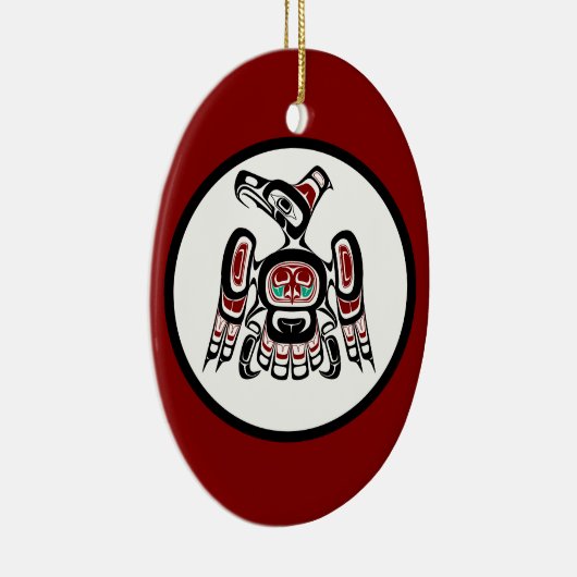 Native American Red Black Kaigani Thunderbird Keramisch Ornament (Rechts)