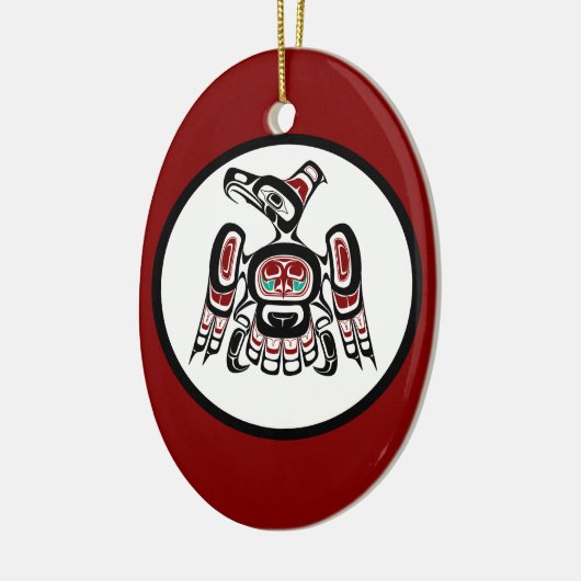 Native American Red Black Kaigani Thunderbird Keramisch Ornament (Links)