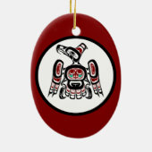 Native American Red Black Kaigani Thunderbird Keramisch Ornament (Achterkant)