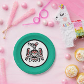 Native American Red Black Kaigani Thunderbird Papieren Bordje (Feest)