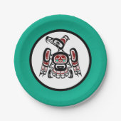 Native American Red Black Kaigani Thunderbird Papieren Bordje (Voorkant)