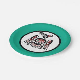 Native American Red Black Kaigani Thunderbird Papieren Bordje