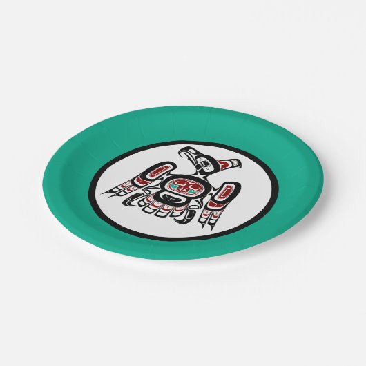 Native American Red Black Kaigani Thunderbird Papieren Bordje (Gekanteld)