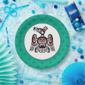 Native American Red Black Kaigani Thunderbird Papieren Bordje (Feest)