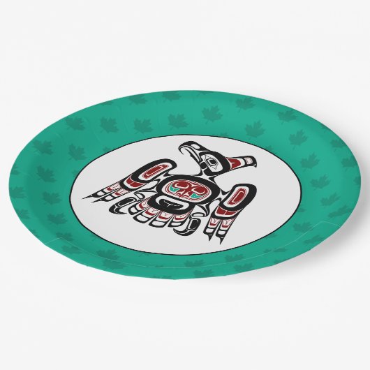 Native American Red Black Kaigani Thunderbird Papieren Bordje (Gekanteld)