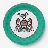 Native American Red Black Kaigani Thunderbird Papieren Bordje (Voorkant)