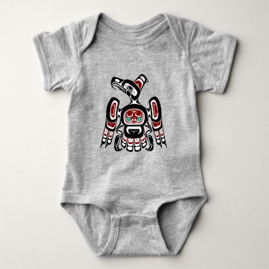 Native American Red Black Kaigani Thunderbird Romper (Voorkant)