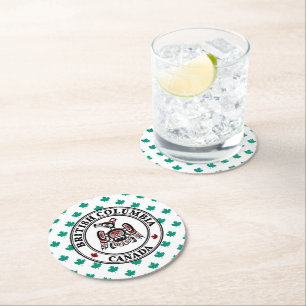 Native American Red Black Kaigani Thunderbird Ronde Kartonnen Onderzetter