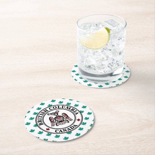 Native American Red Black Kaigani Thunderbird Ronde Kartonnen Onderzetter (Insitu)