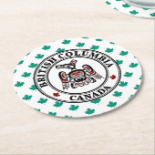 Native American Red Black Kaigani Thunderbird Ronde Kartonnen Onderzetter (Gebogen)