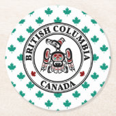 Native American Red Black Kaigani Thunderbird Ronde Kartonnen Onderzetter (Voorkant)