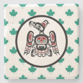 Native American Red Black Kaigani Thunderbird Stenen Onderzetter (Voorkant)