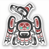 Native American Red Black Kaigani Thunderbird Sticker (Voorkant)