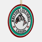 Native American Red Black Salmon Keramisch Ornament (Rechts)