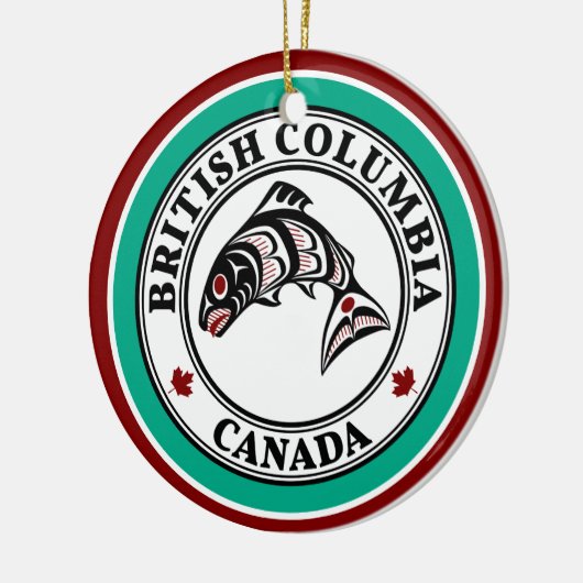 Native American Red Black Salmon Keramisch Ornament (Links)