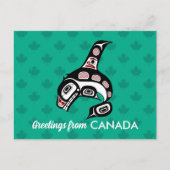 Native American Red Black Vector Art Killer Whale Briefkaart (Voorkant)